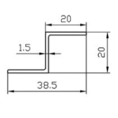 Алюмінієвий Z-профіль 20x20x1.5