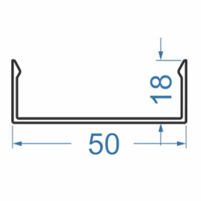 Швелер алюмінієвий 50x18x2