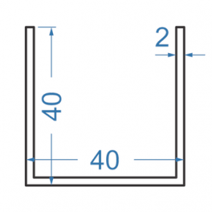 Швелер алюмінієвий 40x40x2