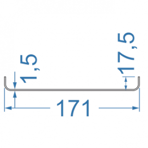 Швелер алюмінієвий 171x17.5x1.5