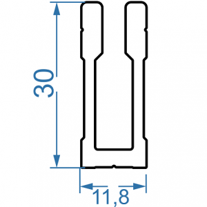 Профіль для кріплень 11.8х30