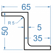 Алюмінієвий Z-профіль 50x35x5