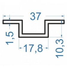 Швелер алюмінієвий 37x10.3x1.5