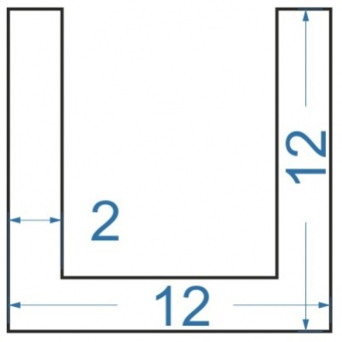 Швелер алюмінієвий 12x12x2