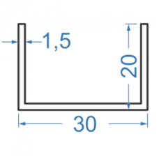 Швелер алюмінієвий 30x20x1.5