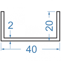 Швелер алюмінієвий 40x20x2