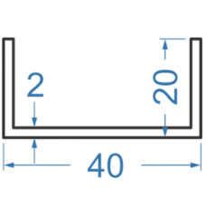 Швелер алюмінієвий 40x20x2