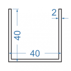 Швелер алюмінієвий 40x40x2