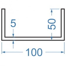 Швелер алюмінієвий 100x50x5