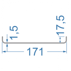 Швелер алюмінієвий 171x17.5x1.5